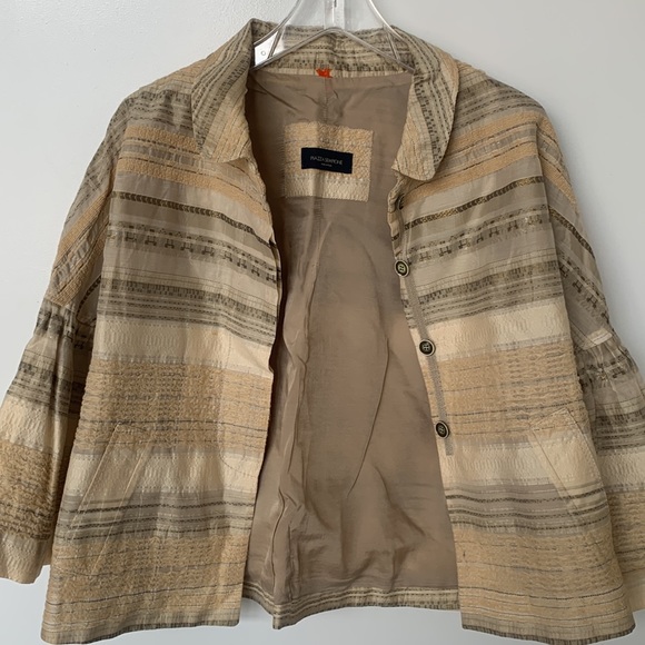 PIAZZA SEMPIONE Vintage Textured White, Beige, Gray, Gold Jacket - Size Medium - Picture 12 of 16